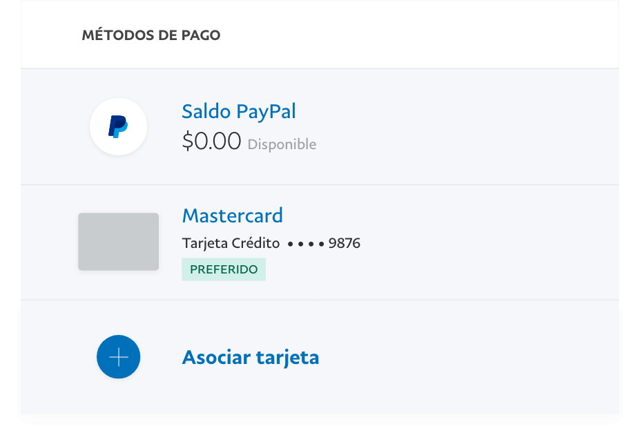 Seleccionar método de pago al comprar
