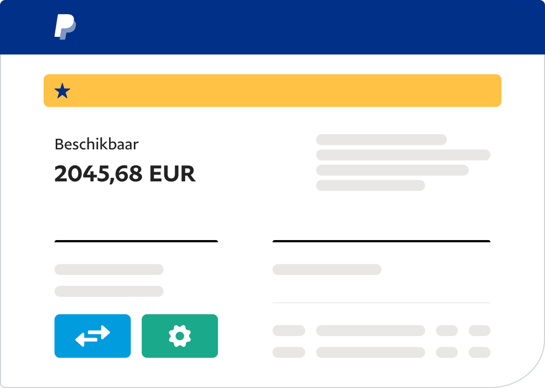 Een PayPal-dashboard dat wordt gebruikt om geld in te zamelen voor een onderneming