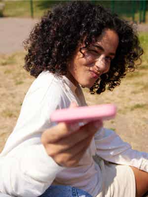 Person holding a phone